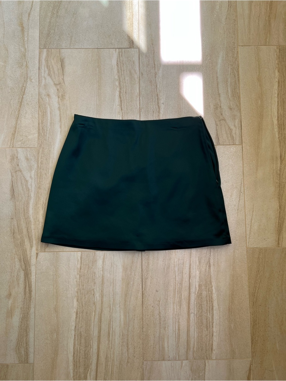 Abercrombie & Fitch Deep Forest Green Satin Mini Skirt